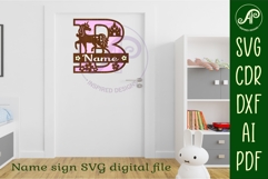 Unicorn Capital Monogram Letter name sign B SVG Product Image 2