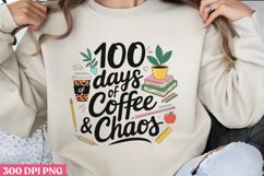 100 Days of Coffee PNG, 100 Days Of School Sublimation PNG Product Image 1