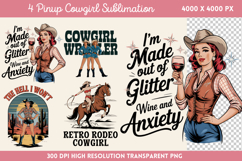 Pinup Cowgirl Sublimation PNG Product Image 1