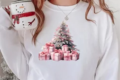 Pink Christmas gifts clipart sublimation, Christmas PNG Product Image 2