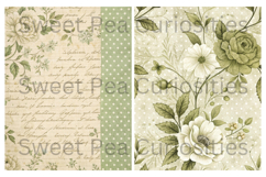 Shabby Chic, Green, Papers, Junk Journal Product Image 2