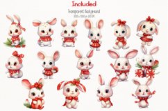 Bunny Christmas Watercolor 47 Cliparts Ai Generated Art Product Image 2
