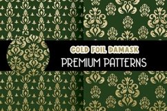 Royal Green Gold Foil Damask Patterns Product Image 2