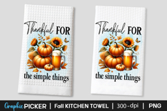 Thankful For The Simple Things Kitchen Towel PNG, Fall Product Image 2