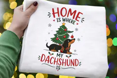 Dachshund Christmas PNG, Home Is Where My Dachshund Is PNG Product Image 2