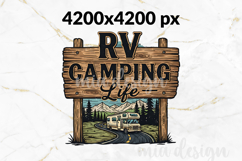 RV Camping Life PNG, Vintage Motorhome Adventure Sublimation Product Image 2
