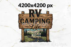 RV Camping Life PNG, Vintage Motorhome Adventure Sublimation Product Image 2
