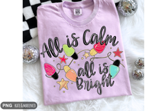 All Is Calm All Is Bright PNG | Preppy Christmas PNG Product Image 1