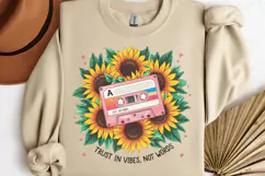 Trust in vibes, not words PNG, Vintage Flowers Sublimati Product Image 3