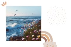 Nature Pillow, Sea Pillow Template, Floral Pillow Product Image 2