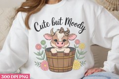 Cute but Moody PNG, Highland Cow Sublimation PNG Product Image 1