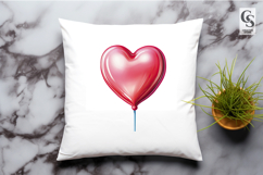 Red Heart Balloon Clipart Love Sublimation PNG Product Image 3