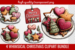 4 Whimsical Christmas Clipart | Cute Festive Holiday PNG Product Image 1
