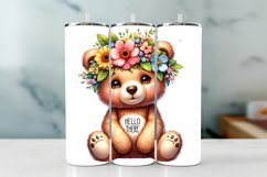 Bear Spring Tumbler Wrap Sublimation PNG Design Product Image 1