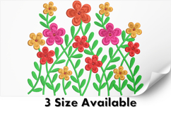 Colorful Garden Blooms Embroidery Design Product Image 1
