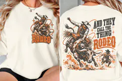 Rodeo Front Back Shirt Design, Bull Rider Chest Back PNG, We Product Image 2