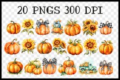 20 Autumn Sublimation I Watercolour Pumpkin I Sunflowers Product Image 2