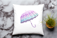 Floral Pastel Umbrella Clipart Sublimation PNG Product Image 2