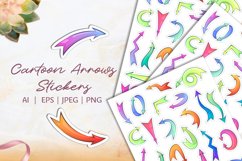 24 Cartoon thick Arrows Vector Stickers Product Image 1