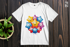 Cute Star Balloon Faces Clipart Sublimation PNG Product Image 2