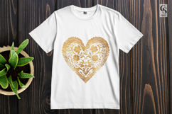 Gold Lace Heart Vintage Clipart Sublimation PNG Product Image 2