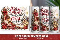 Blessed Mama Christmas 20oz Tumbler Wrap, Christian Mom Chri Product Image 1