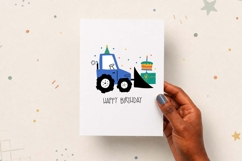 Car Tractor | Happy Birthday Card | EPS SVG PNG JPG AI Product Image 2