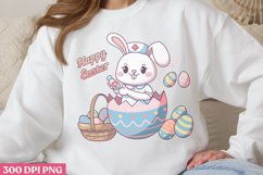 Happy easter PNG, Retro Nurse Easter Sublimation PNG Product Image 2