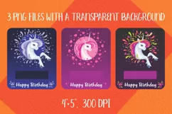 Beautiful Unicorn Birthday Card | Printable Money Holder Product Image 2