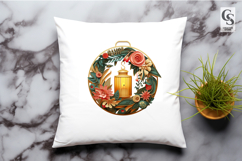 Floral Lantern Wreath Christmas Sublimation SVG PNG Product Image 3