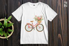 Vintage Bicycle Floral Clipart PNG Product Image 2