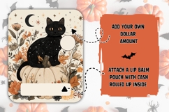 Boho Halloween Black Cat Money Card Printable Product Image 2