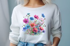 Colorful Wildflowers Sublimation Clipart Product Image 1