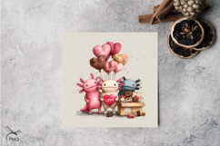 Axolotls for Valentine's Day digital paper Product Image 2