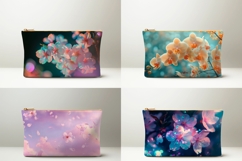 Holographic Flowers Cosmetic Bag Print, Floral Cosmetic Bag Product Image 2
