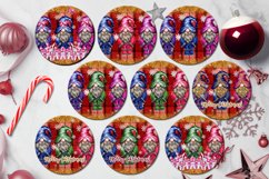 Christmas Plaid Earring, Round earring sublimation designs Product Image 2