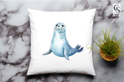 Watercolor Cute Seal Clipart Sublimation PNG Product Image 2
