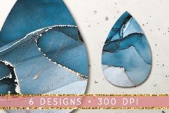 Alcohol Ink Teardrop Earring Bundle | Sublimation Design Png Product Image 2