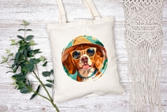 Beagle Dog Illustration, Summer Beagle Dog Sublimation Product Image 2