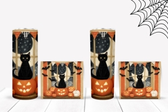 Bats Halloween Tumbler, Cartoon Black Cat Tumbler, Pumpkins Product Image 2