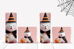 3D Halloween Bear Tumbler, Cartoon Halloween Bear PNG Product Image 2