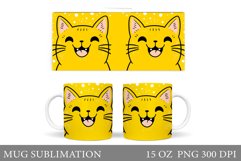 Funny Cat Mug Design. Cute Cat Mug Sublimation Product Image 1