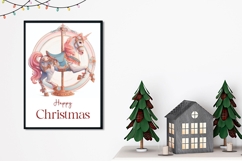 Cartoon Christmas Horse Greeting Card Design Product Image 2