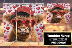 Adorable Red Heart Cow Sublimation Tumbler, Affection Product Image 1