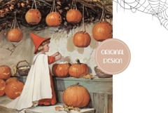 Vintage Halloween Backgrounds, Halloween Pumpkins PNG Product Image 2