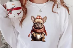Christmas Dog And Coffee Clipart, Christmas Clipart Product Image 2