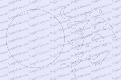 Whale Nursery Round Sign | Boy Nursery Name Sign SVG file Product Image 2