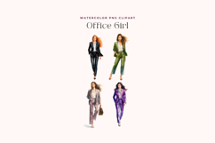 Watercolor Office Girl Cliparts Product Image 2
