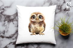 Cute Baby Owl Watercolor Clipart Sublimation PNG Product Image 3