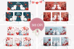 Love Hearts Mug Design, Valentine Mug Sublimation Designs Product Image 2